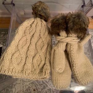 Knit Hat & Mittens Set